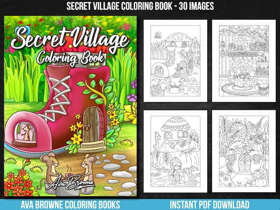 Download Ava Browne Coloring Books Secret Village Coloring Book Etsy