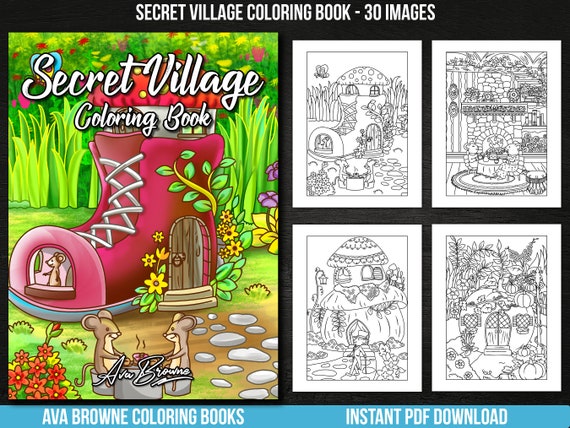 Download Ava Browne Coloring Books Secret Village Coloring Book Etsy