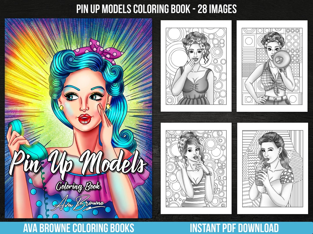 Model Color Book Ava Browne Coloring Books | Pin up Models Coloring Book, Adult Coloring ...