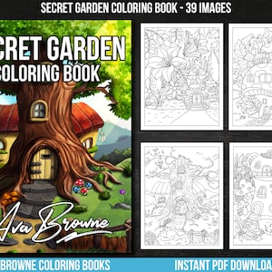 Ava Browne Coloring Books | Secret Garden Coloring Book, Adult Coloring Book Gift For Women, Teens, And Girls. PDF DOWNLOAD