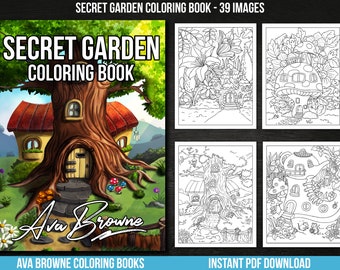 Ava Browne Coloring Books | Secret Garden Coloring Book, Adult Coloring Book Gift For Women, Teens, And Girls. PDF DOWNLOAD