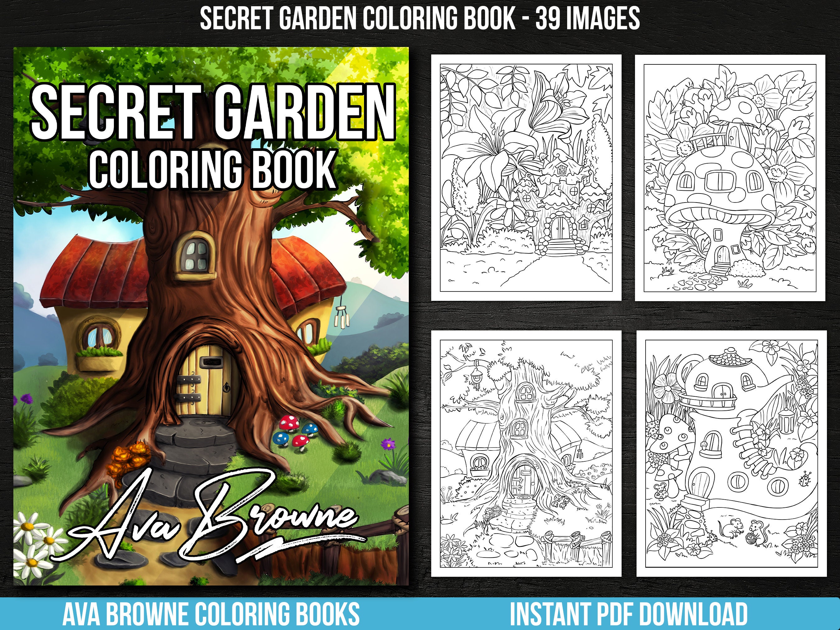 Download Ava Browne Coloring Books Secret Garden Coloring Book Adult Etsy