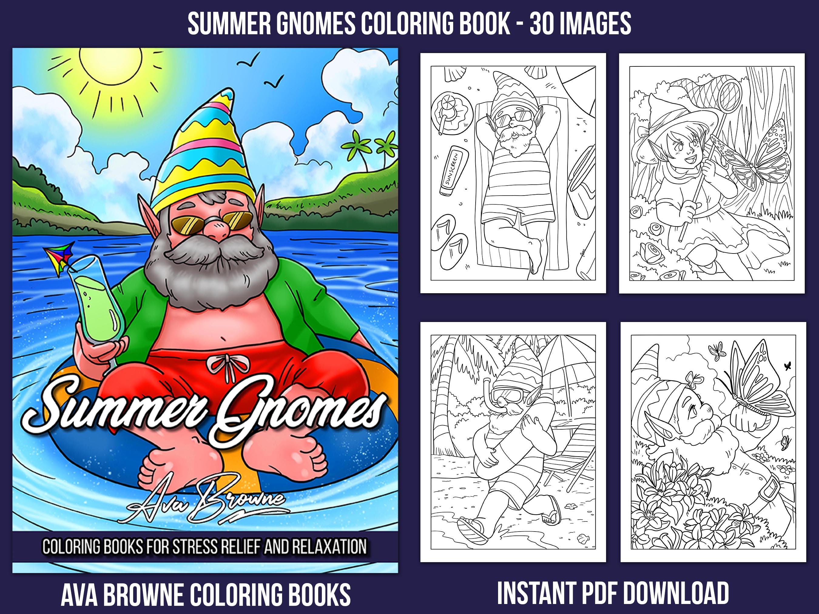 Gnome Coloring Book For Adults: 20 Gnome Stress Relief Coloring Pages For  Adults To Help Create Mindfulness (Pattern #20) (Paperback)