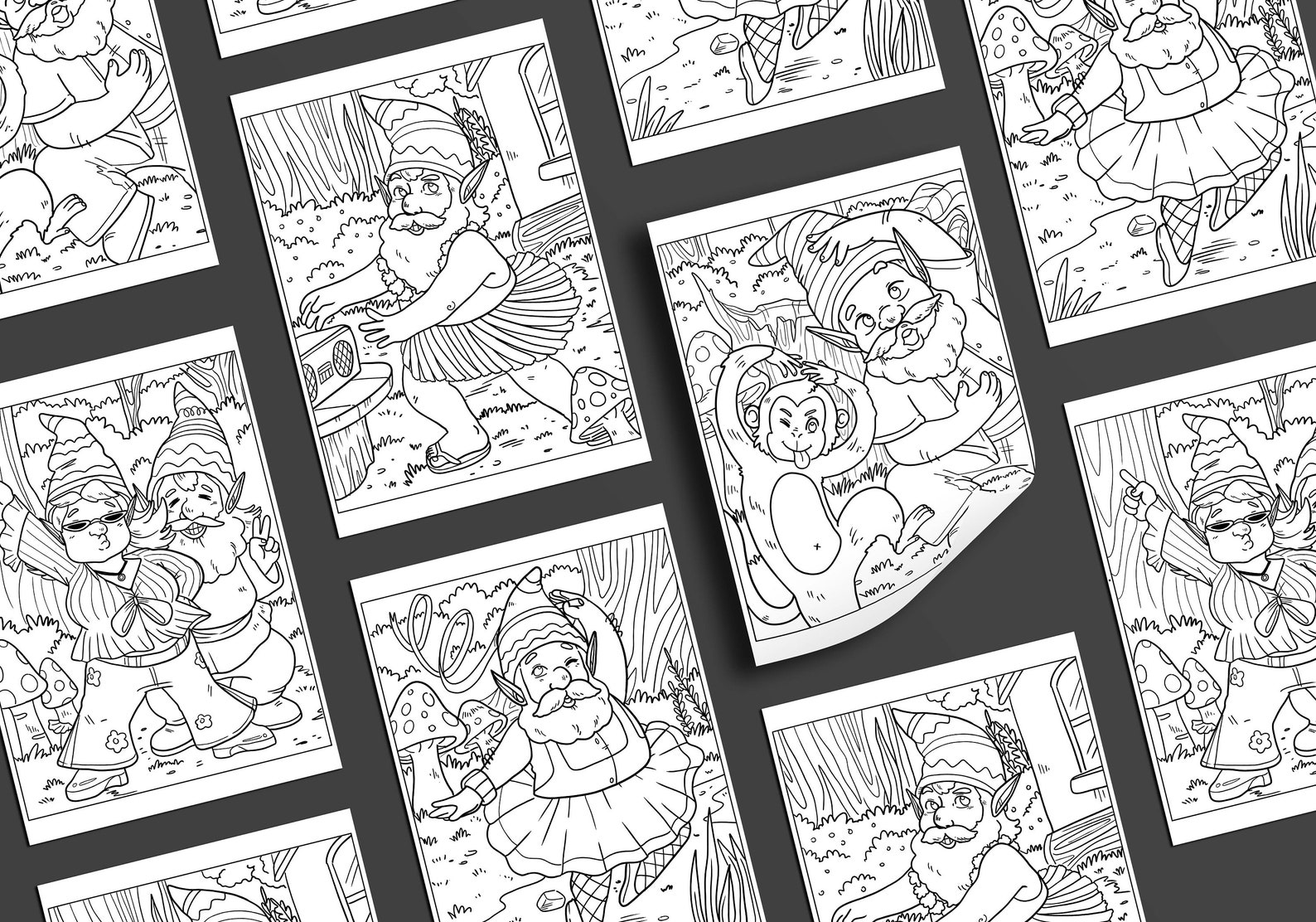 ava-browne-coloring-books-nutty-gnomes-coloring-book-adult-etsy