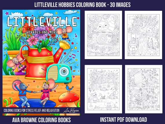 Ava Browne Coloring Books Littleville Hobbies Coloring Book, Adult