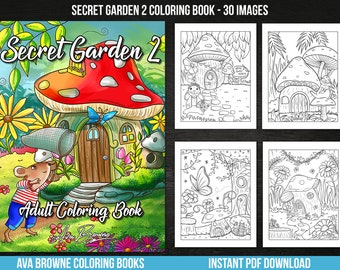 Ava Browne Coloring Books | Secret Garden 2 Coloring Book, Adult Coloring Book Gift For Women, Teens, And Girls. PDF DOWNLOAD