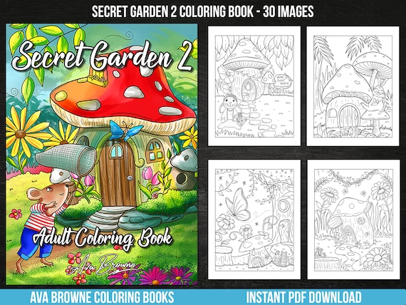 Ava Browne Coloring Books | Secret Garden 2 Coloring Book, Adult Coloring Book Gift For Women, Teens, And Girls. PDF DOWNLOAD