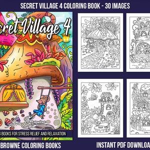 Ava Browne Coloring Books Secret Village Theme Park, Cute Adult Coloring  Book Gift for Women, Teens, and Girls. Whimsical Coloring Book 