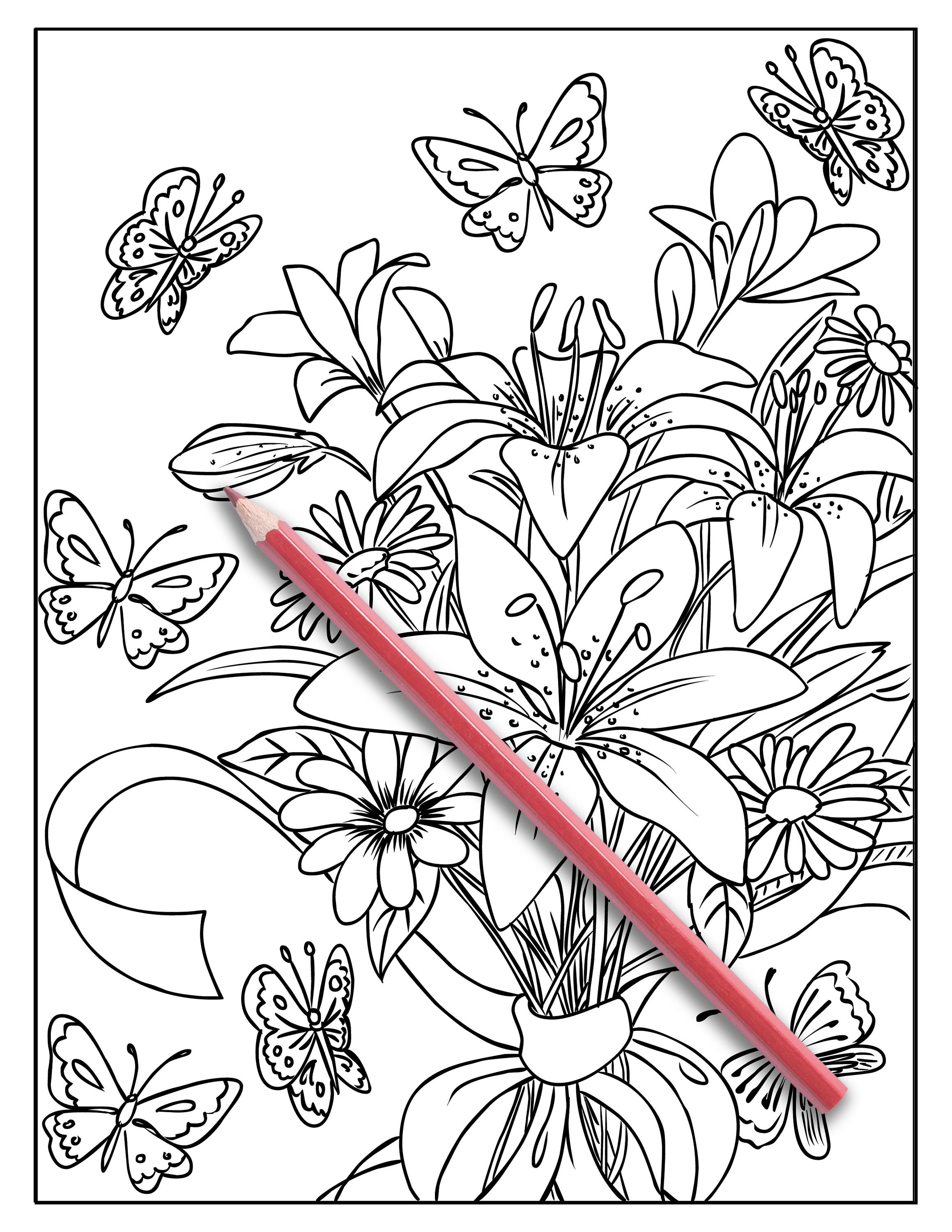 Flower Coloring Book Adult Coloring Book Gift For Women | Etsy