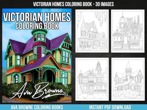 Download Ava Browne Coloring Books Victorian Homes Coloring Book Etsy