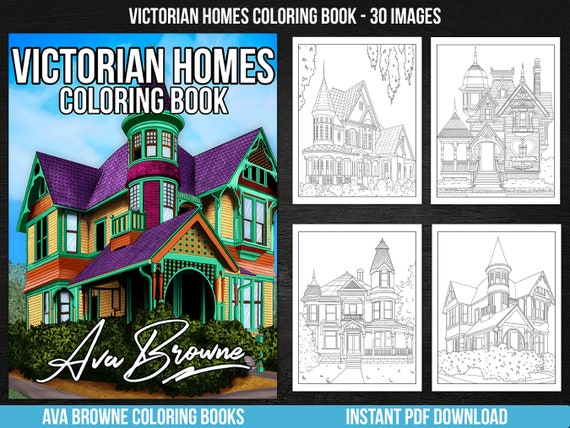 Download Ava Browne Coloring Books Victorian Homes Coloring Book Etsy