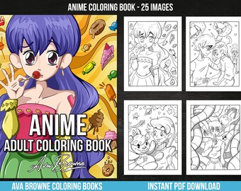 Ava Browne ぬり絵本 | 女性、ティーン、女の子向けのアニメ大人向けぬり絵本ギフト。PDF ダウンロード、アニメ ポップ マンガぬり絵本