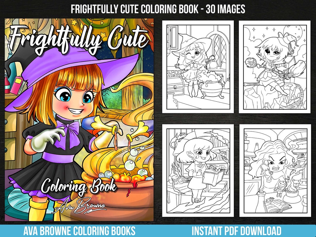 Ava Browne Coloring Books Frightfully Cute Halloween - Etsy