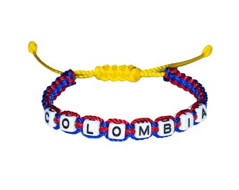 Handmade COLOMBIA Macrame Bracelet • Red, Blue & Yellow / Adjustable Friendship / Colombian Pride Bracelet / Colombiana