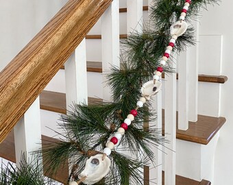 Oyster Garland / Beaded Garland / Christmas / Tree / Holiday / Coastal Home