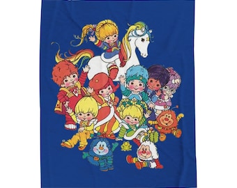 Rainbow Brite Velveteen Plush Blanket, 80s Cartoon