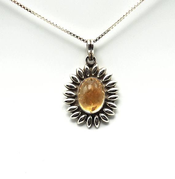 Citrine Pendant in Sterling Silver