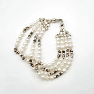 Freshwater Pearl and Silver Bracelet, Vintage Bracelet