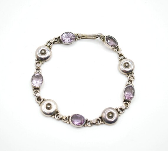 Amethyst Bracelet in Sterling Silver, Faceted Amethyst