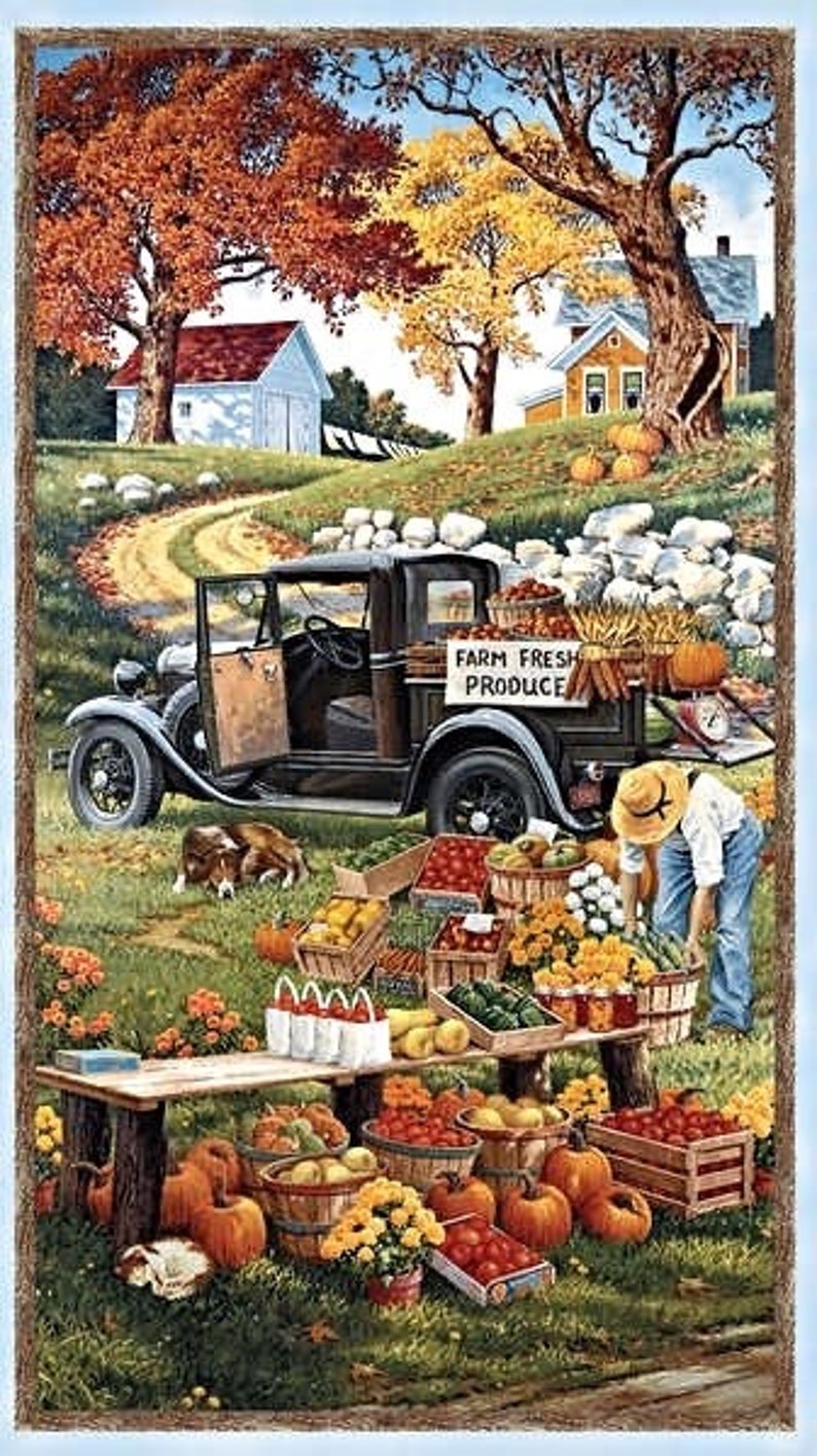 100/% Cotton by Wilmington Prints Bringing in the Harvest 23 yard panel