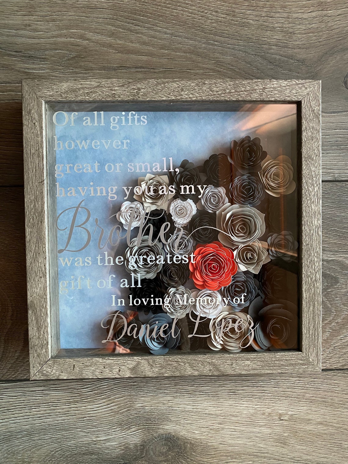 In Loving Memory Shadow box Personalized Shadow Box Custom Etsy