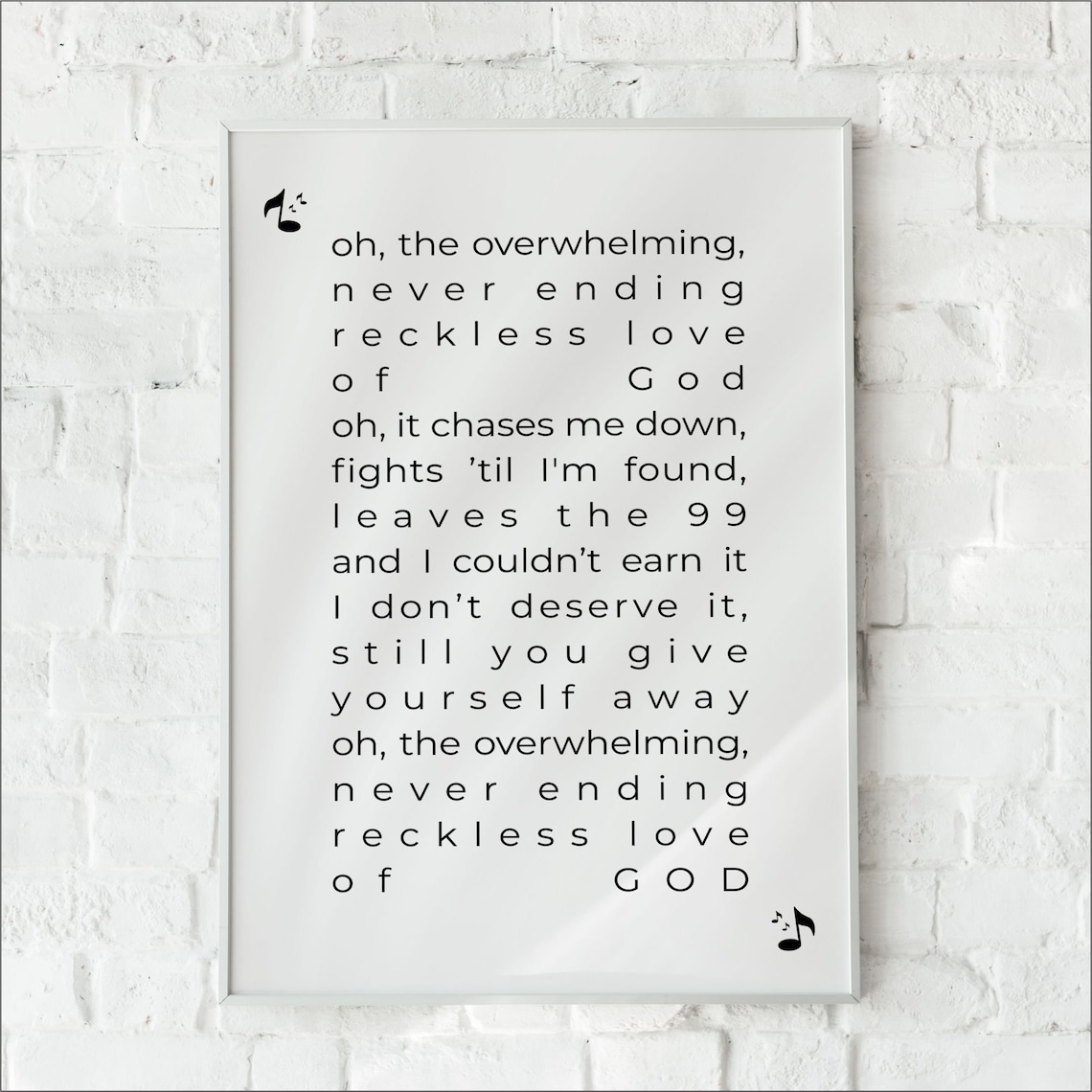 Reckless Love Lyrics Cory Asbury song Scripture Wall Art | Etsy
