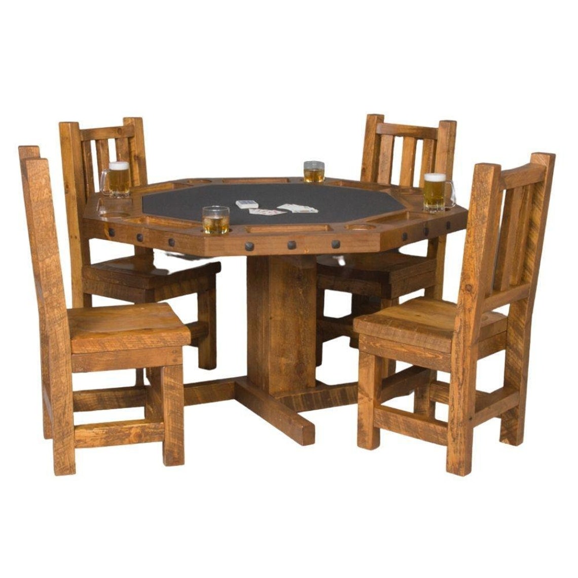 Rustic Barnwood Reversible Poker Table Rustic Poker Table Etsy