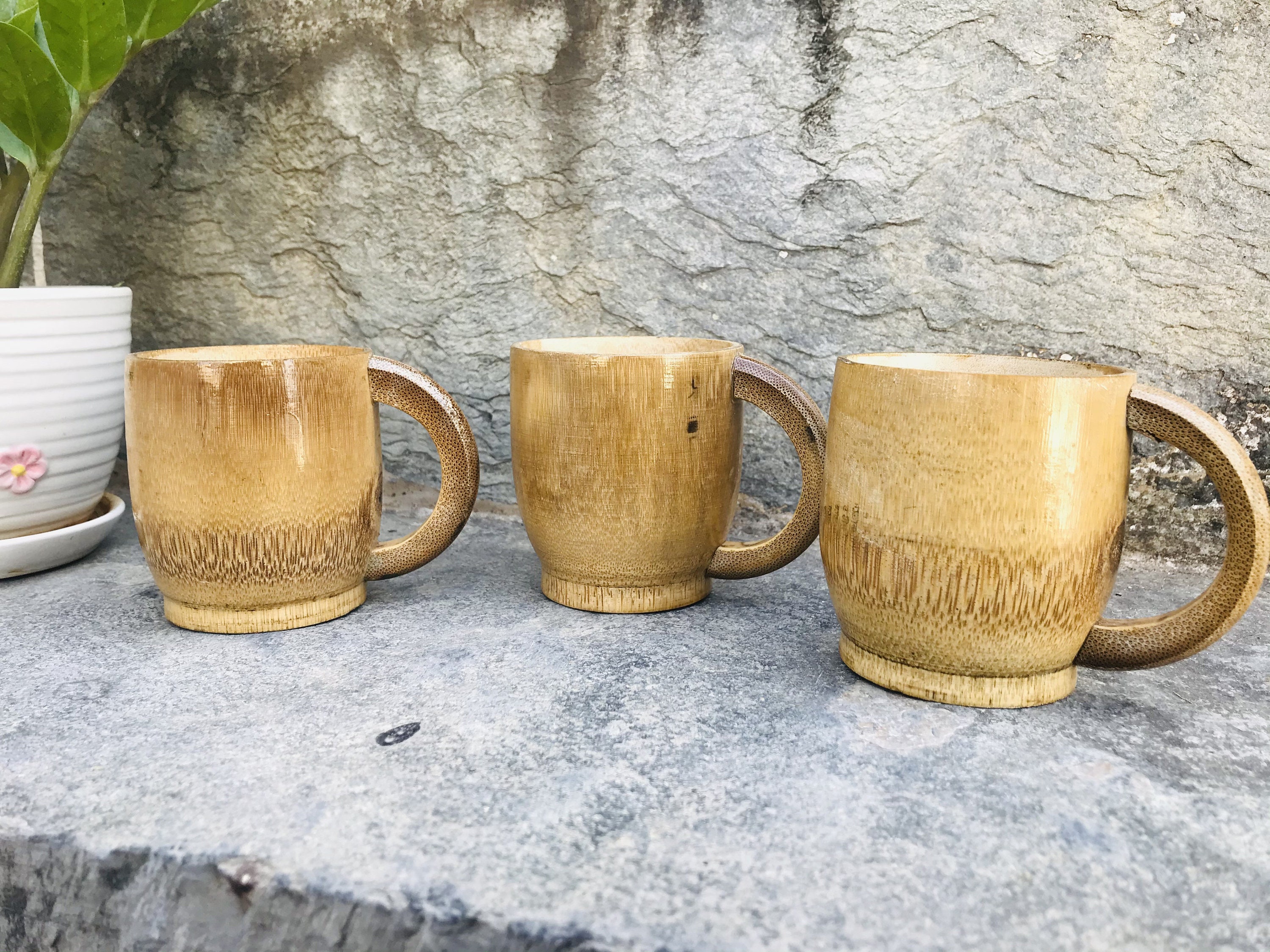 Set of 3 Bamboo made Bamboo cups tea serving cups coffee Etsy