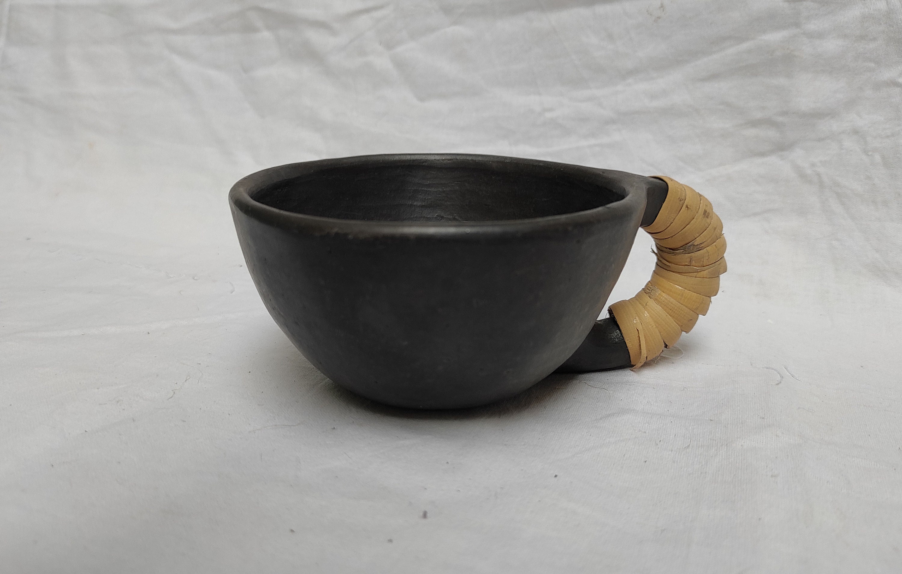 Set of 2 Black clay mud cup Used to Drink Coffee Tea Water. Etsy
