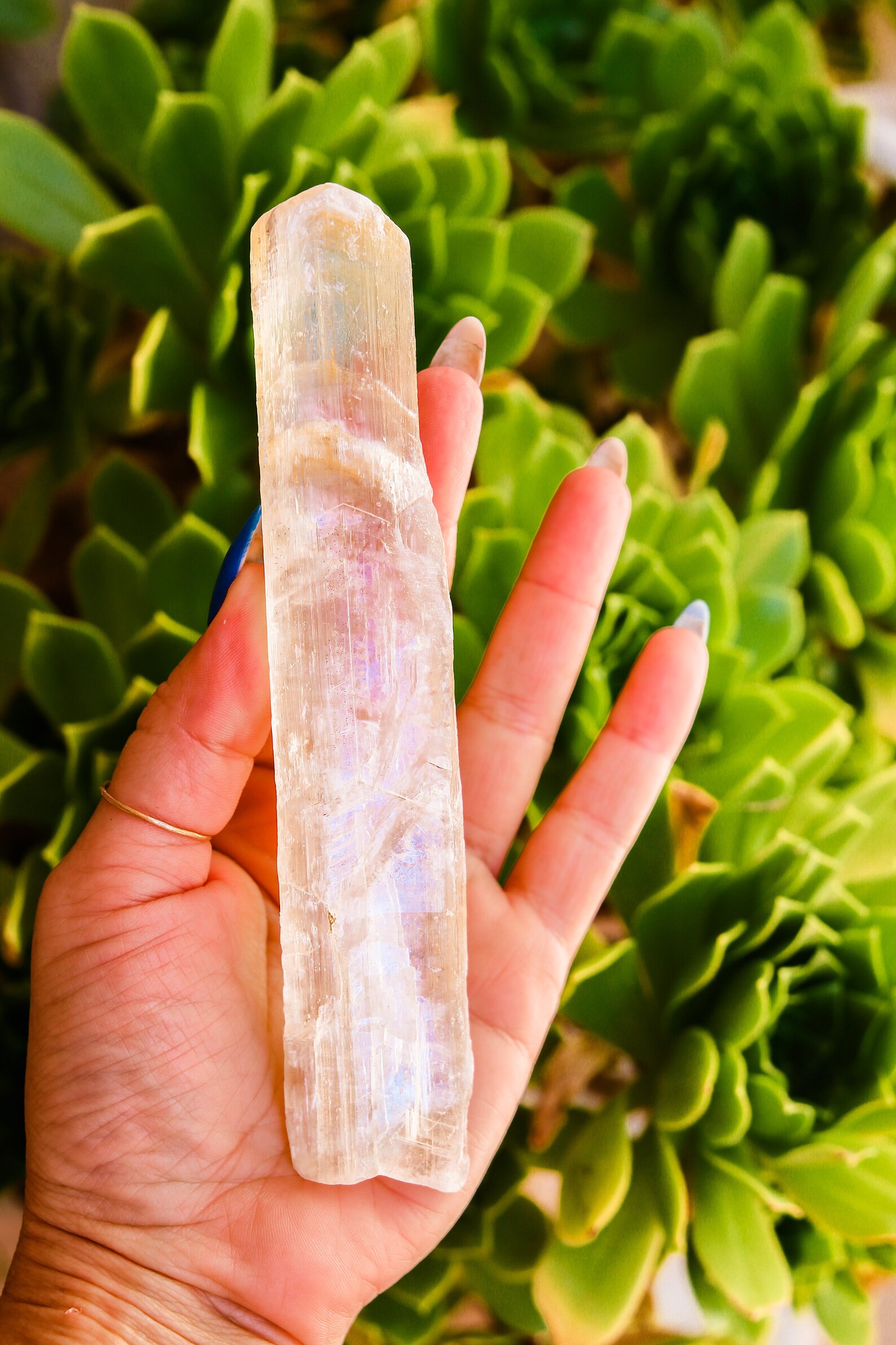 Varita de selenita natural / Punta selenita / | Etsy