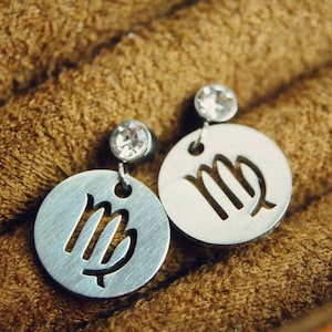 Zodiac Sign Earrings | Constellation Drop Earrings | Stainless Steel Astrology Jewelry | Gift for Her | Horoscope Earrings | Star Sign Gift