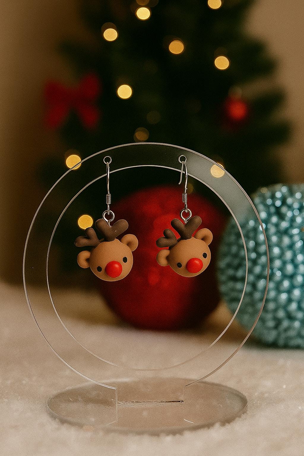 Orecchini Pendenti Natalizi Babbo Natale Renna Pupazzo Di Neve - Argento Sterling 925 - Confezione Regalo