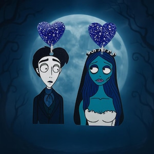 Corpse Bride Earrings | Halloween Jewelry | Funky Acrylic Earrings | Handmade Gift for Her | Goth Fairytale-Inspired Statement Earrings