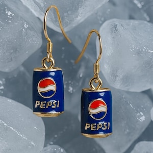 Mini Soda Can Earrings | Cola & Fizzy Drink Earrings | Statement Pop Jewelry | Funny Gift for Her | Quirky Food Earrings | Handmade Jewelry