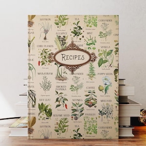 Quaderno/Ricettario botanico vintage con copertina rigida per erbe e spezie