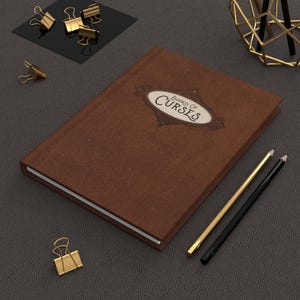 Books of Curses Hardcover Journal | Vintage Brown Spellbook Notebook image 5