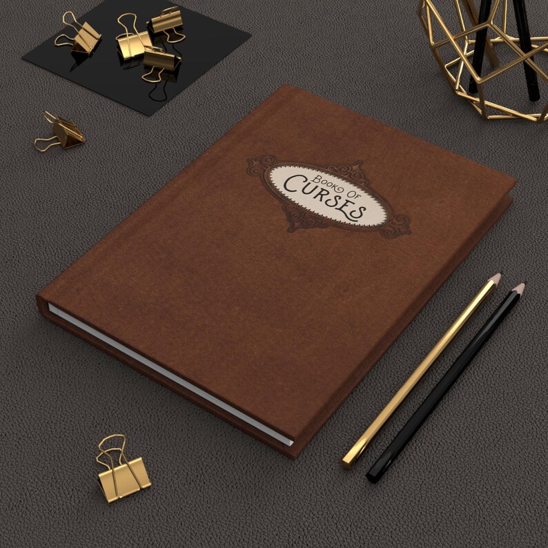 Books of Curses Hardcover Journal | Vintage Brown Spellbook Notebook image 5