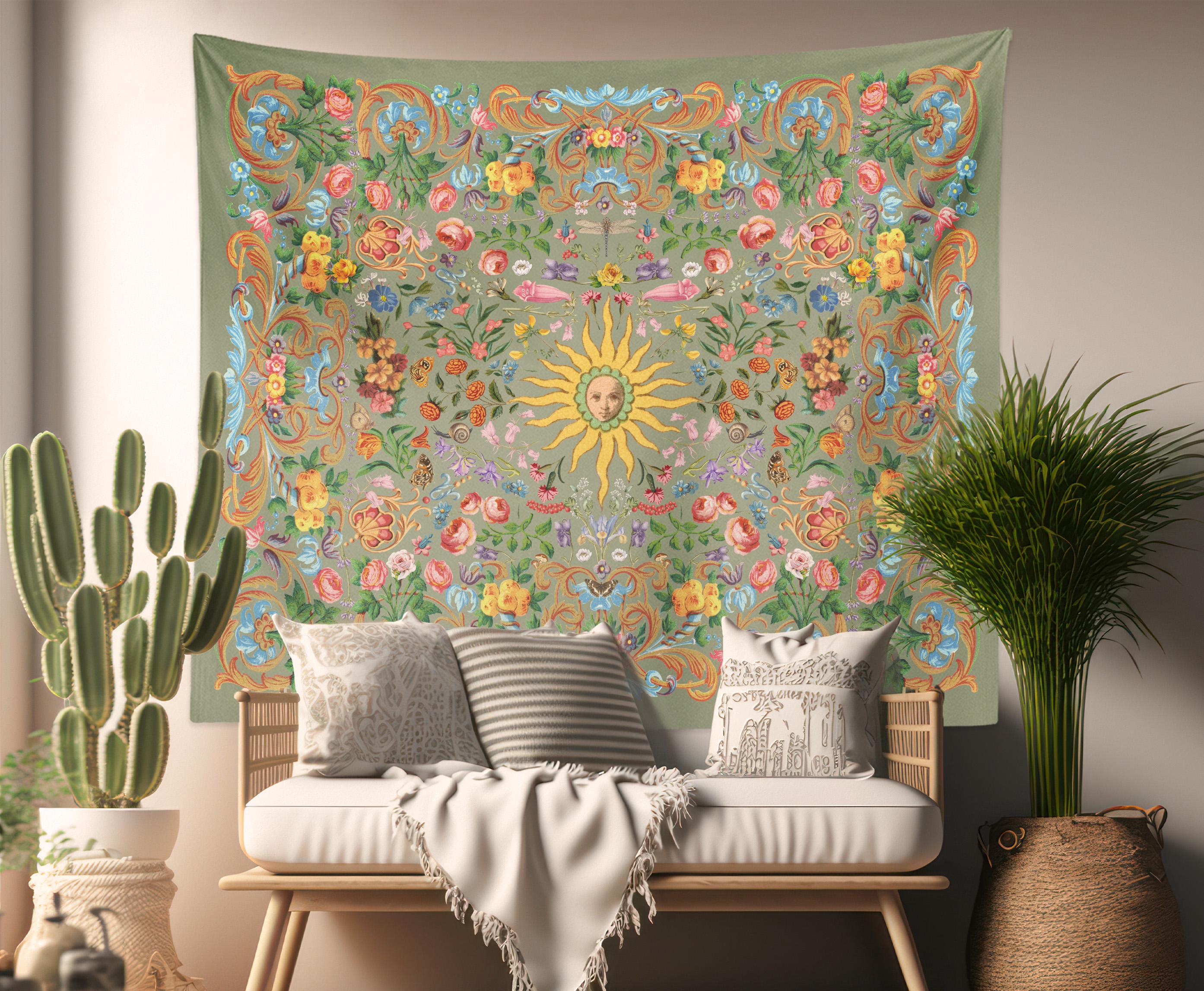 Hanging tapestry above bed sale