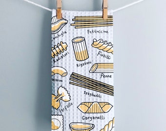 Cute Pasta Types Dish Towel, Funny Home Gifts For Italian Food Lovers, Pasta Lover, Father's Day Gift