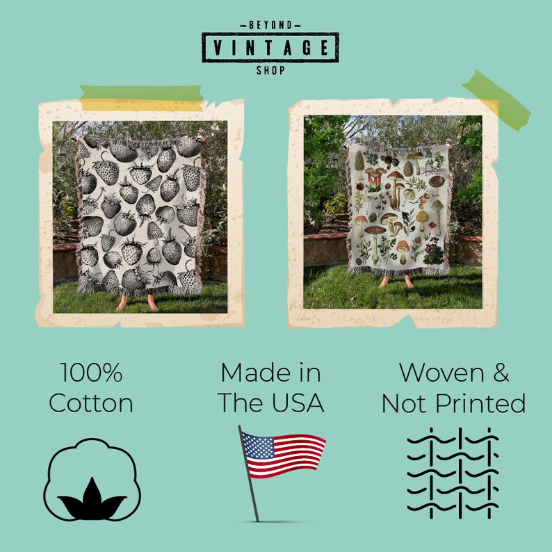 Retro Leaves Woven Blanket Hippie Throw Blanket Green Yellow Etsy