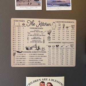Kitchen Measurements Magnet: Cooking Conversion Guide (Fridge Friendly)