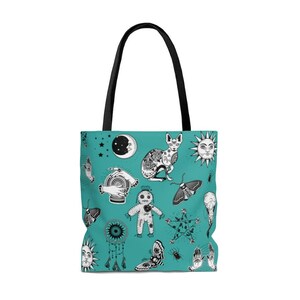 Funny Witchy Tote Bag, Magical Design (Small, Medium, Large, Sturdy Cotton) image 5