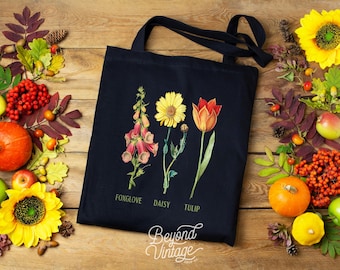 Sac fourre-tout fleuri en toile de coton : cadeau subtil anti-atout féministe