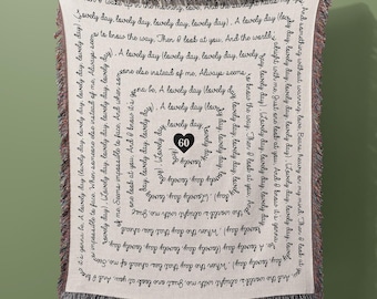 Mom's Favorite Song Woven Blanket, Our Song Lyrics Throw For Anniversary, Housewarming Gift, Custom Song Personalized Mother's Day Gift