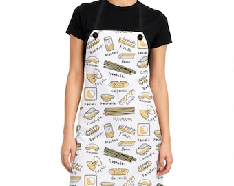 Pasta Lover Apron - Italian Food Design with Black Straps