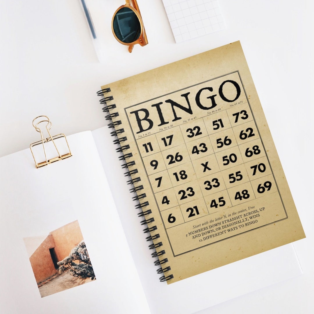 Vintage Bingo Card Notebook Gift for Bingo Player Gift for Mom Gift for ...