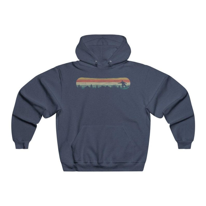 Snowboarding Long Sleeve Premium Hoodie, Snowboard Gifts for men, Minimalist Design, Husband or Boyfriend Birthday or Anniversary Gift image 4