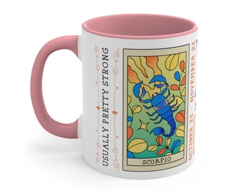 Scorpio Zodiac Coffee Mug: Custom Accent Mug, Birthday Gift