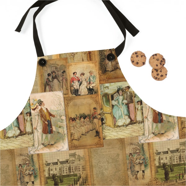 Vintage Jane Austen Apron Bookish Gifts for Men or Women Apron Gift for Classic Novel Loving Wife Grandmother Mother