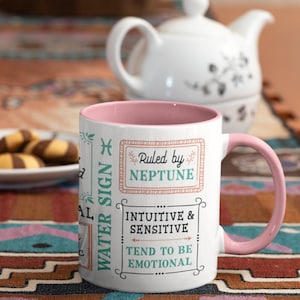 Pisces Zodiac Mug, Zodiac Coffee mug, Pisces mug, Pisces birthday gift, 11oz Accent Mug
